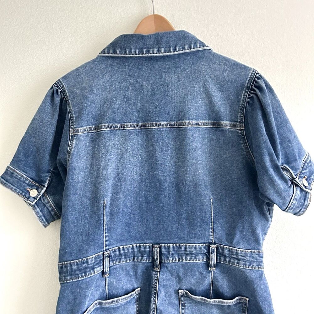 Celebrity Pink Denim Dress Juniors Size XXL Stretch Button Up Medium Wash - Picture 8 of 13